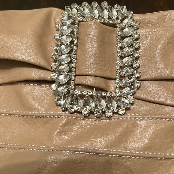 The Sang Tan Faux Leather Mini Skirt S –‎ Rhinestone Buckle, Bandage Style - Picture 5 of 5
